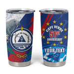 Personalized Cape Verde Independence Day Tumbler Cup 51st Anniversary Manatee Coat Of Arms