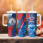 Personalized Cape Verde Independence Day Tumbler With Handle 51st Anniversary Manatee Coat Of Arms