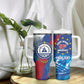 Personalized Cape Verde Independence Day Tumbler With Handle 51st Anniversary Manatee Coat Of Arms