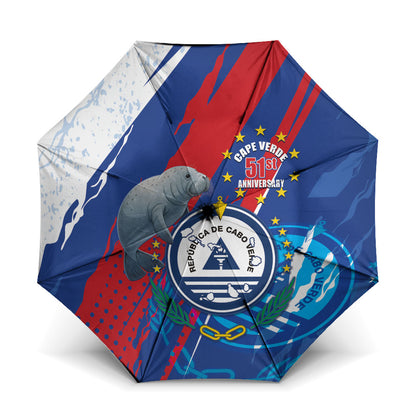 Cape Verde Independence Day Umbrella 51st Anniversary Manatee Coat Of Arms