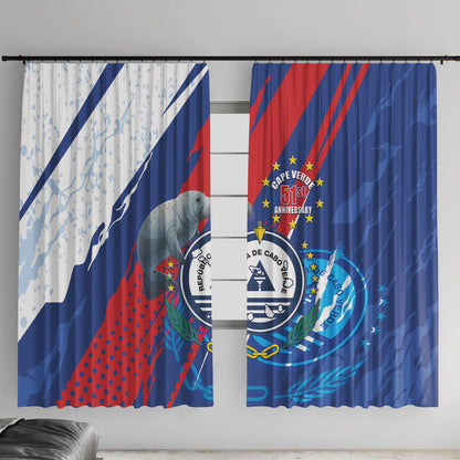 Cape Verde Independence Day Window Curtain 51st Anniversary Manatee Coat Of Arms