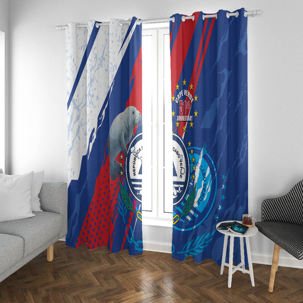 Cape Verde Independence Day Window Curtain 51st Anniversary Manatee Coat Of Arms