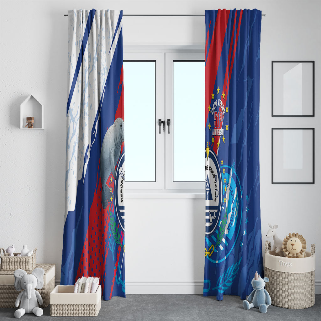 Cape Verde Independence Day Window Curtain 51st Anniversary Manatee Coat Of Arms