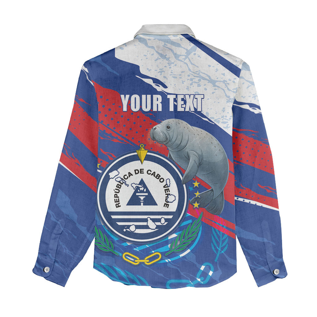 Personalized Cape Verde Independence Day Women Casual Shirt 51st Anniversary Manatee Coat Of Arms
