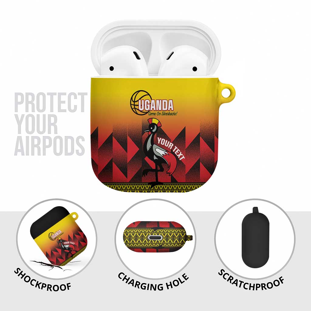 Uganda Basketball Custom AirPods Case Come On Silverbacks African Pattern
