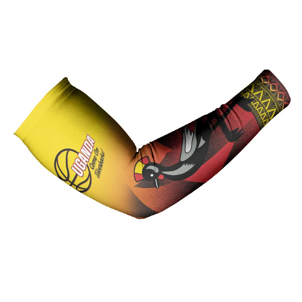 Uganda Basketball Custom Arm Sleeves Come On Silverbacks African Pattern
