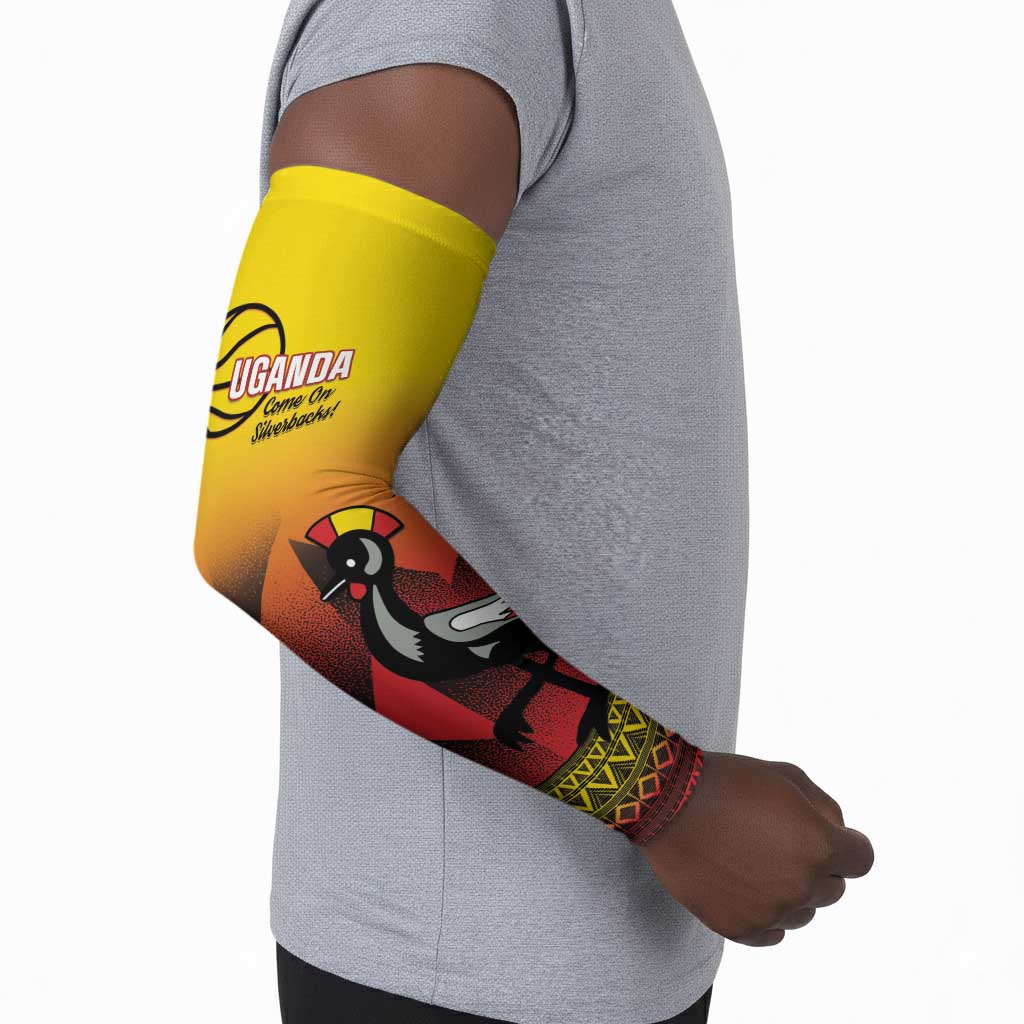 Uganda Basketball Custom Arm Sleeves Come On Silverbacks African Pattern