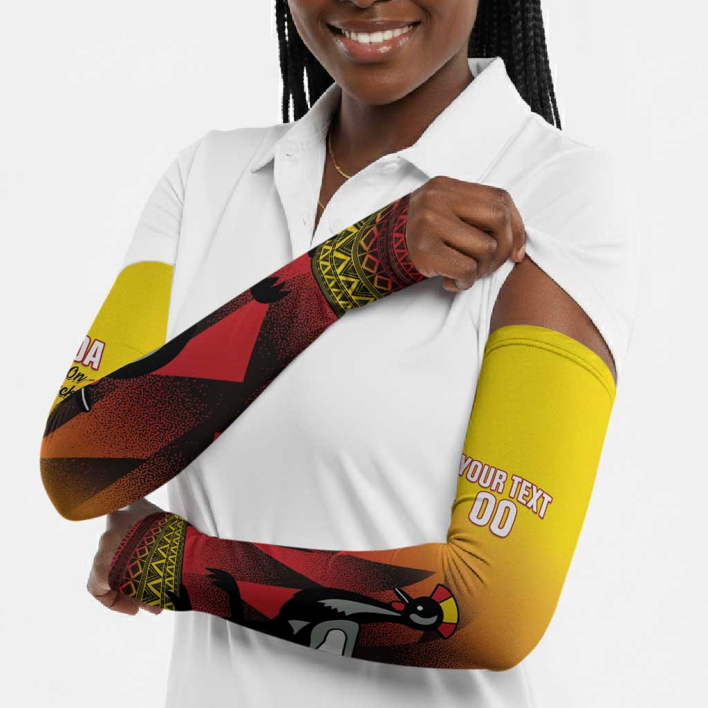 Uganda Basketball Custom Arm Sleeves Come On Silverbacks African Pattern