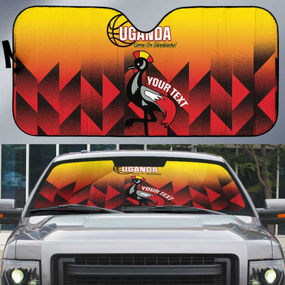 Uganda Basketball Custom Auto Sun Shade Come On Silverbacks African Pattern