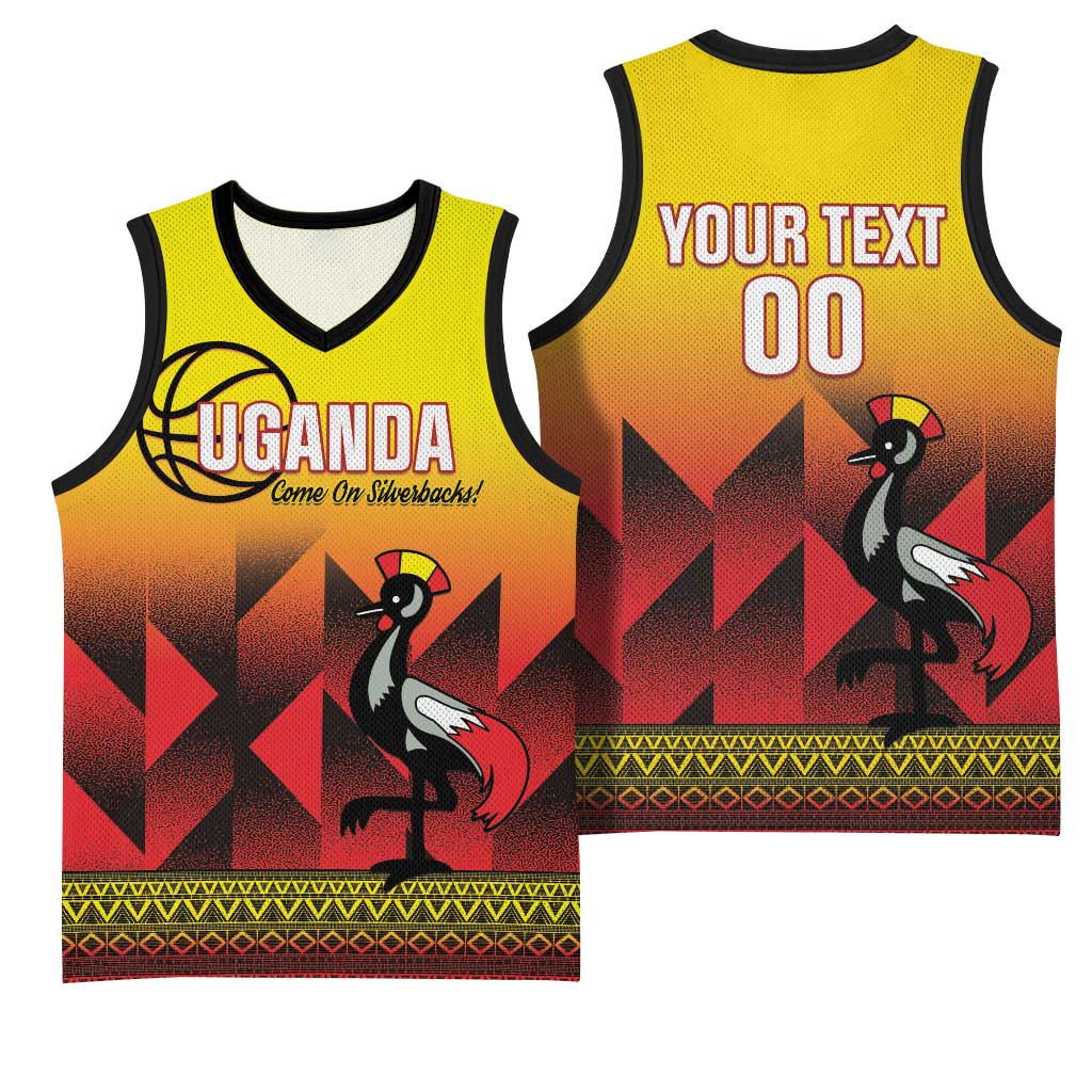 Afro Basketball Custom Uganda Basketball Jersey Come On Silverbacks African Pattern LT14