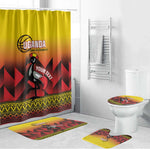 Uganda Basketball Custom Bathroom Set Come On Silverbacks African Pattern
