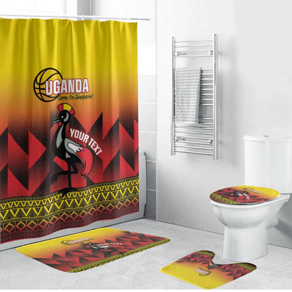 Uganda Basketball Custom Bathroom Set Come On Silverbacks African Pattern