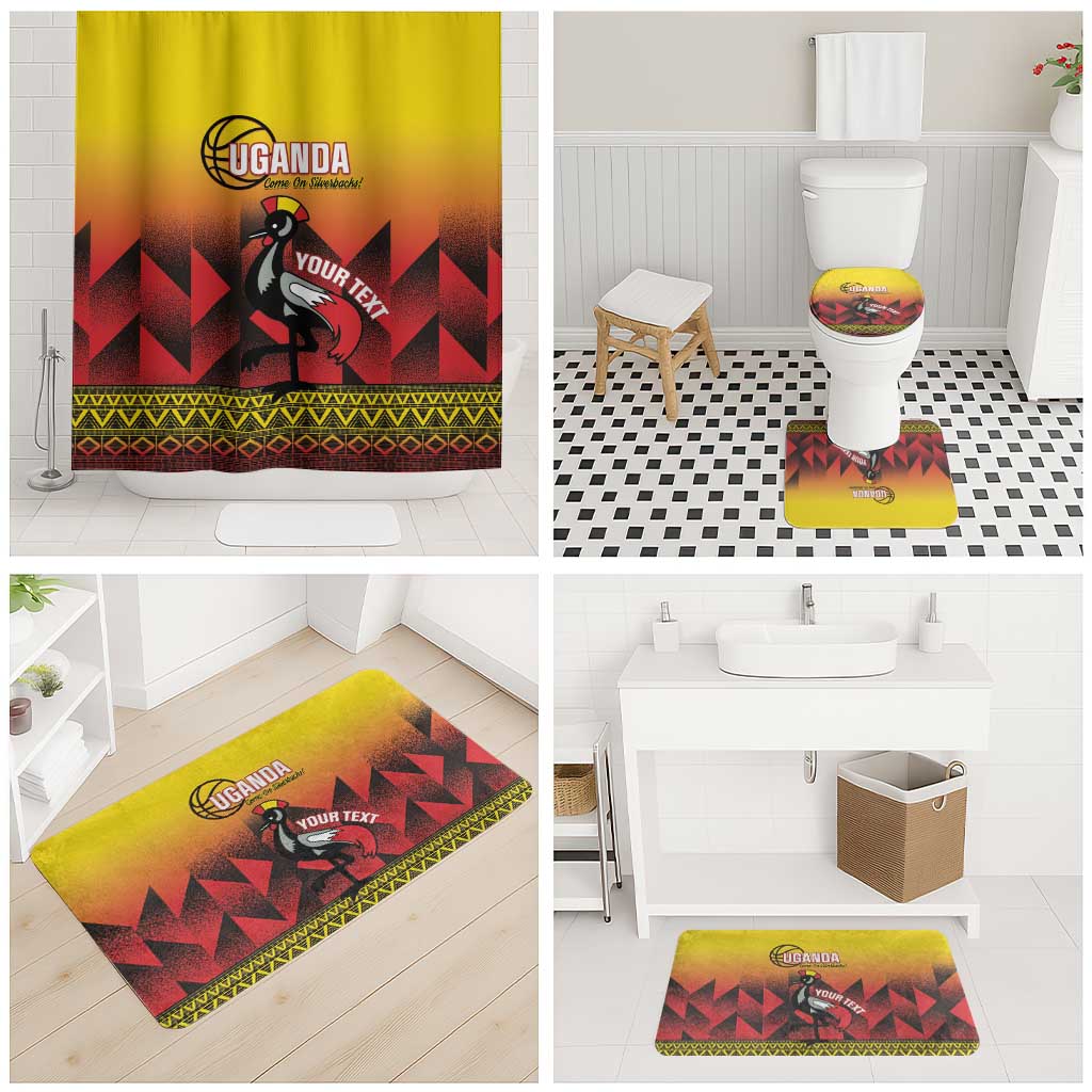 Uganda Basketball Custom Bathroom Set Come On Silverbacks African Pattern