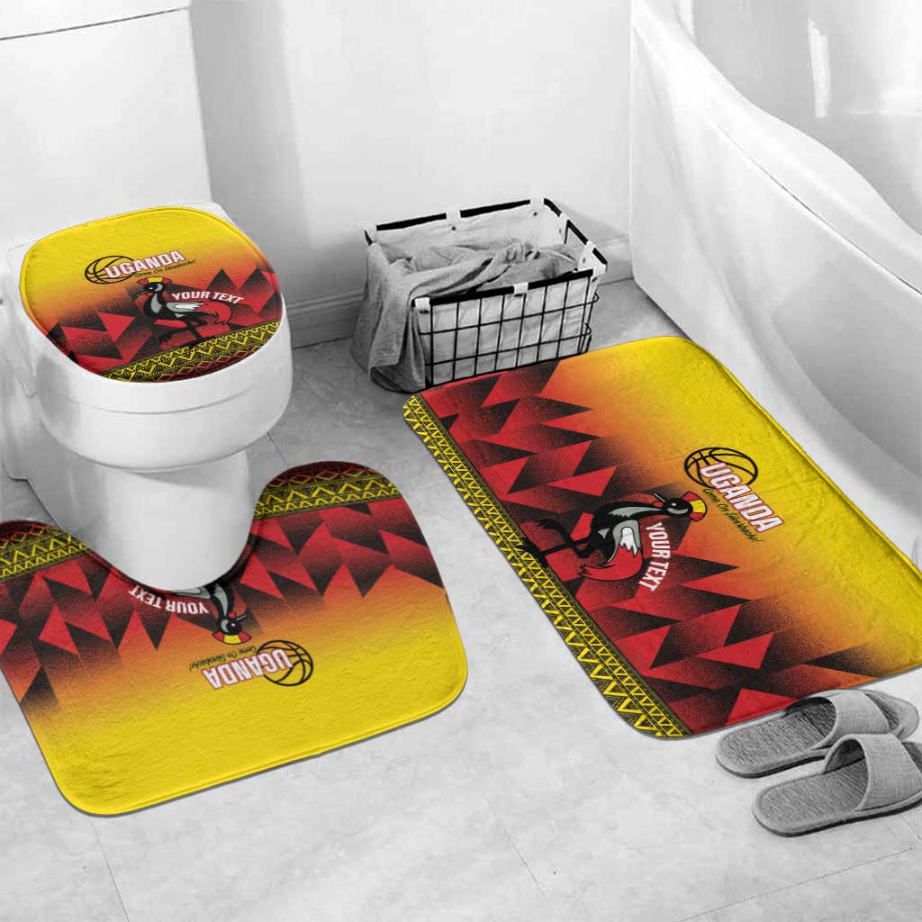 Uganda Basketball Custom Bathroom Set Come On Silverbacks African Pattern