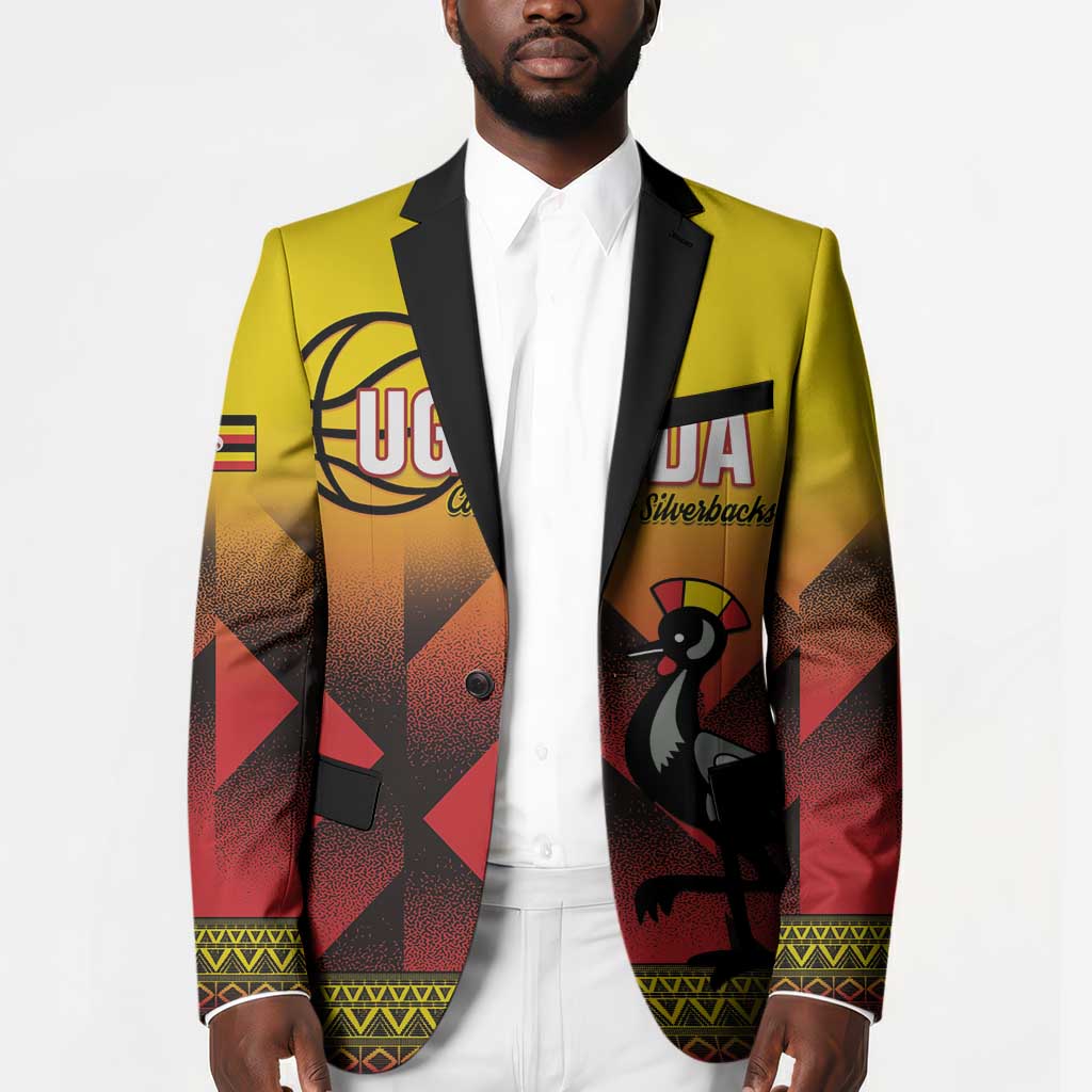 Uganda Basketball Custom Blazer Come On Silverbacks African Pattern