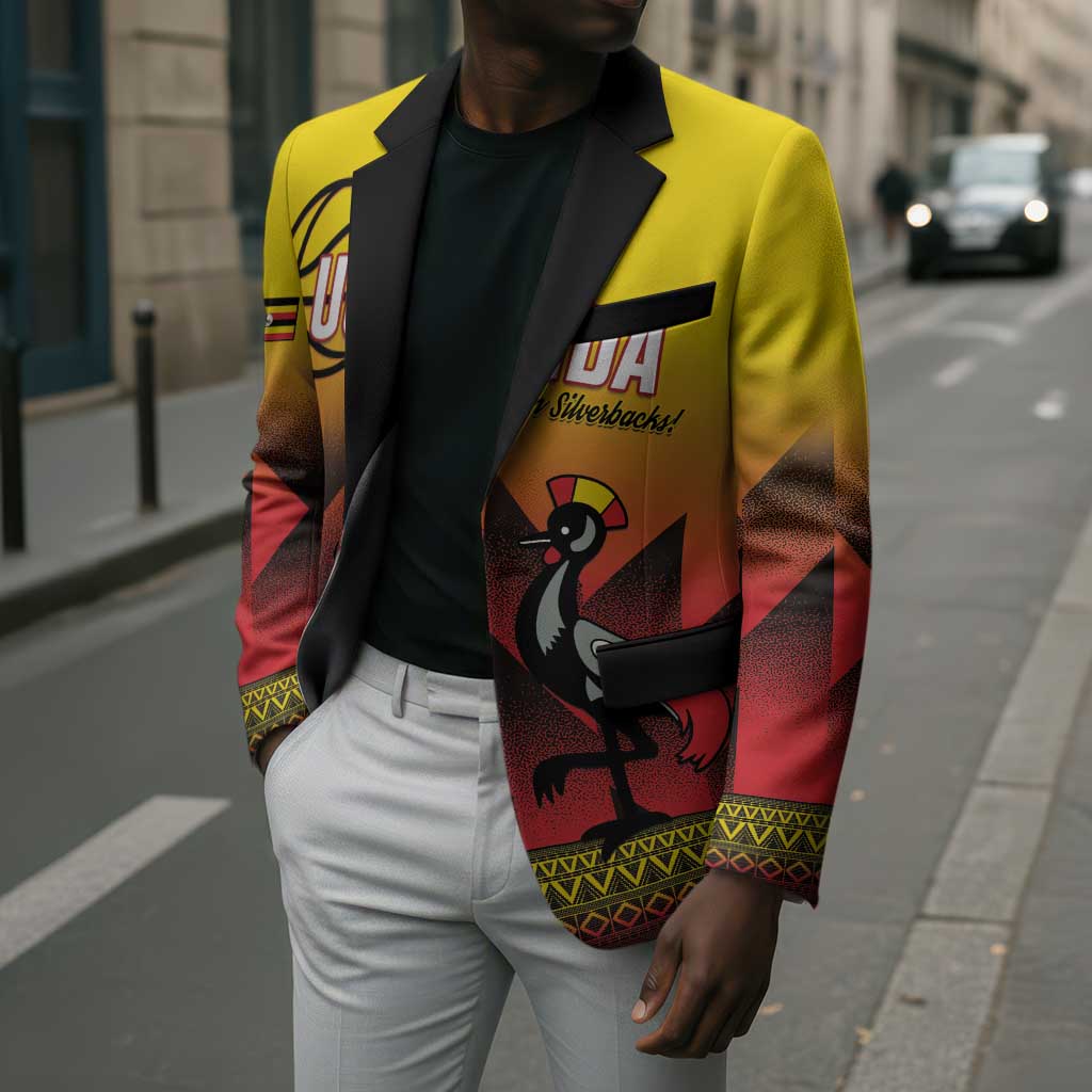 Uganda Basketball Custom Blazer Come On Silverbacks African Pattern