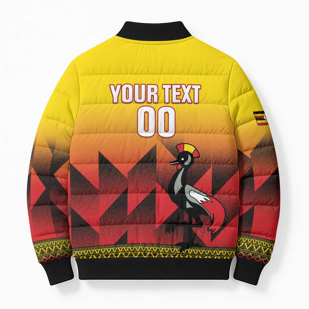 Uganda Basketball Custom Bomber Puffer Jacket Come On Silverbacks African Pattern