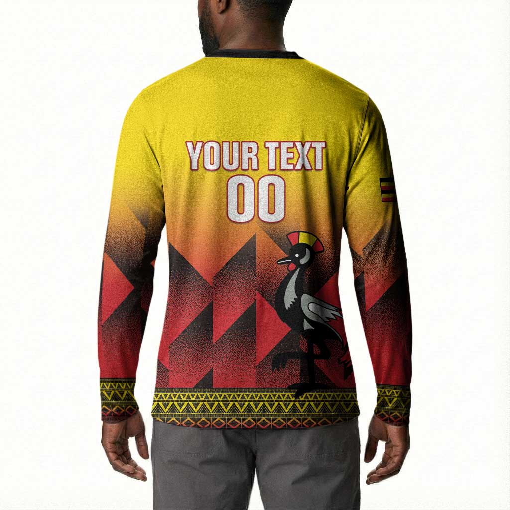 Uganda Basketball Custom Button Sweatshirt Come On Silverbacks African Pattern
