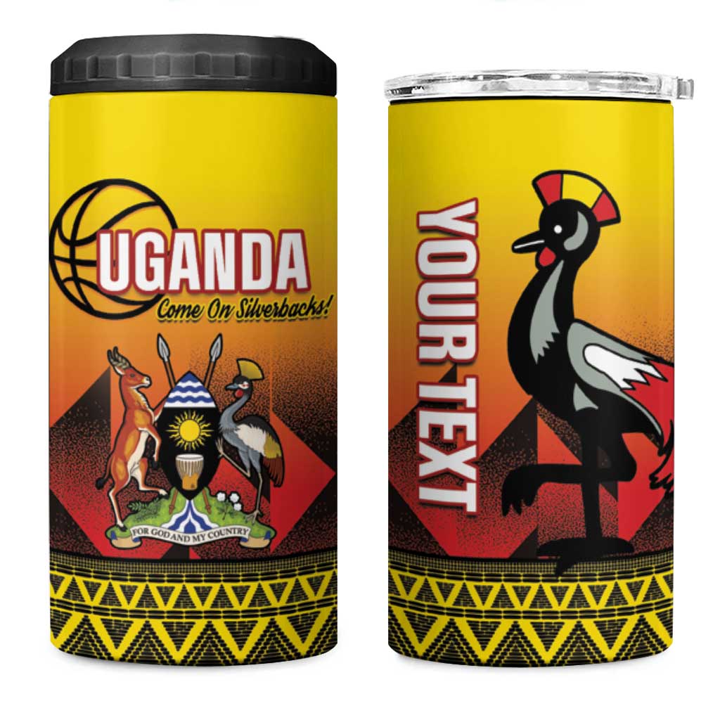 Afro Basketball Custom Uganda 4 in 1 Can Cooler Tumbler Come On Silverbacks African Pattern - African Pride