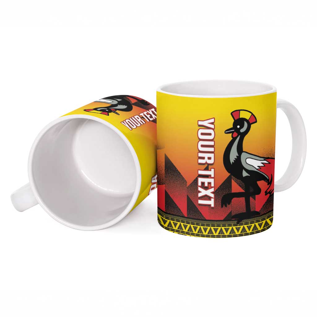Uganda Basketball Custom Ceramic Mug Come On Silverbacks African Pattern