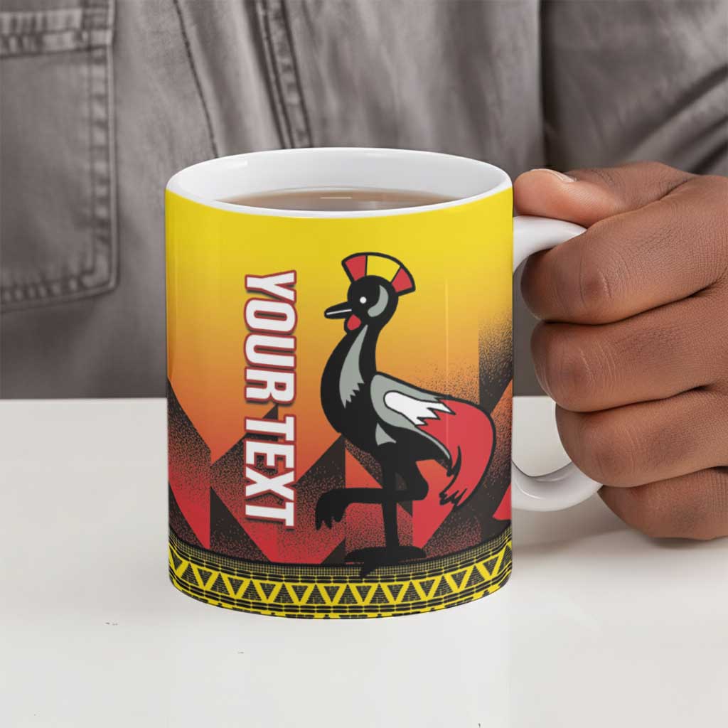 Uganda Basketball Custom Ceramic Mug Come On Silverbacks African Pattern