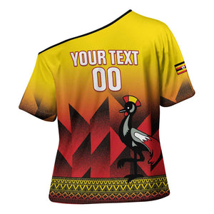 Uganda Basketball Custom Cross Shoulder Shirt Come On Silverbacks African Pattern