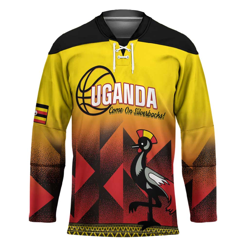 Uganda Basketball Custom Hockey Jersey Come On Silverbacks African Pattern