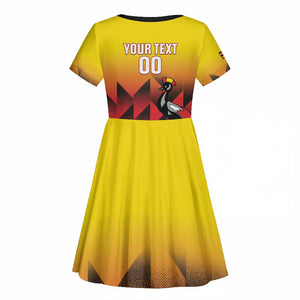 Afro Basketball Custom Uganda Kid Short Sleeve Dress Come On Silverbacks African Pattern - African Pride