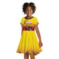Afro Basketball Custom Uganda Kid Short Sleeve Dress Come On Silverbacks African Pattern - African Pride