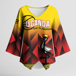 Uganda Basketball Custom Kimono Sleeve Blouse Come On Silverbacks African Pattern