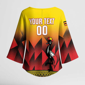 Uganda Basketball Custom Kimono Sleeve Blouse Come On Silverbacks African Pattern
