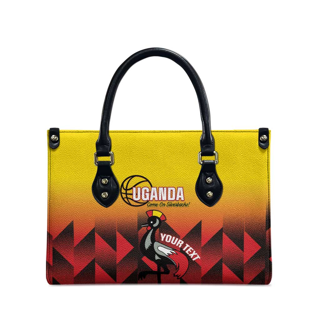 Uganda Basketball Custom Leather Bag Come On Silverbacks African Pattern