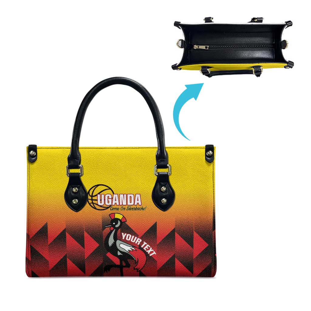 Uganda Basketball Custom Leather Bag Come On Silverbacks African Pattern