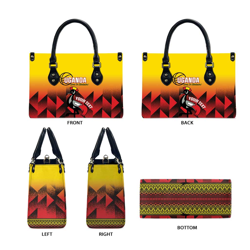 Uganda Basketball Custom Leather Bag Come On Silverbacks African Pattern