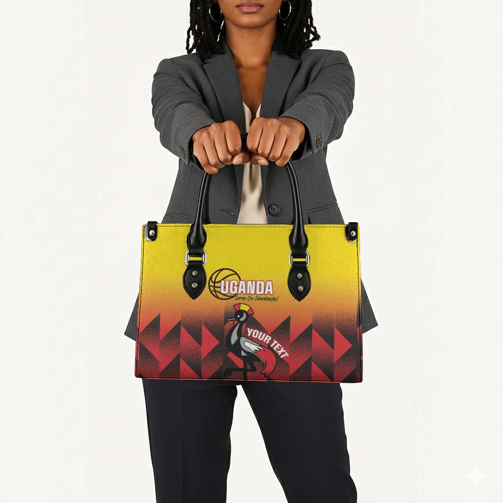 Uganda Basketball Custom Leather Bag Come On Silverbacks African Pattern