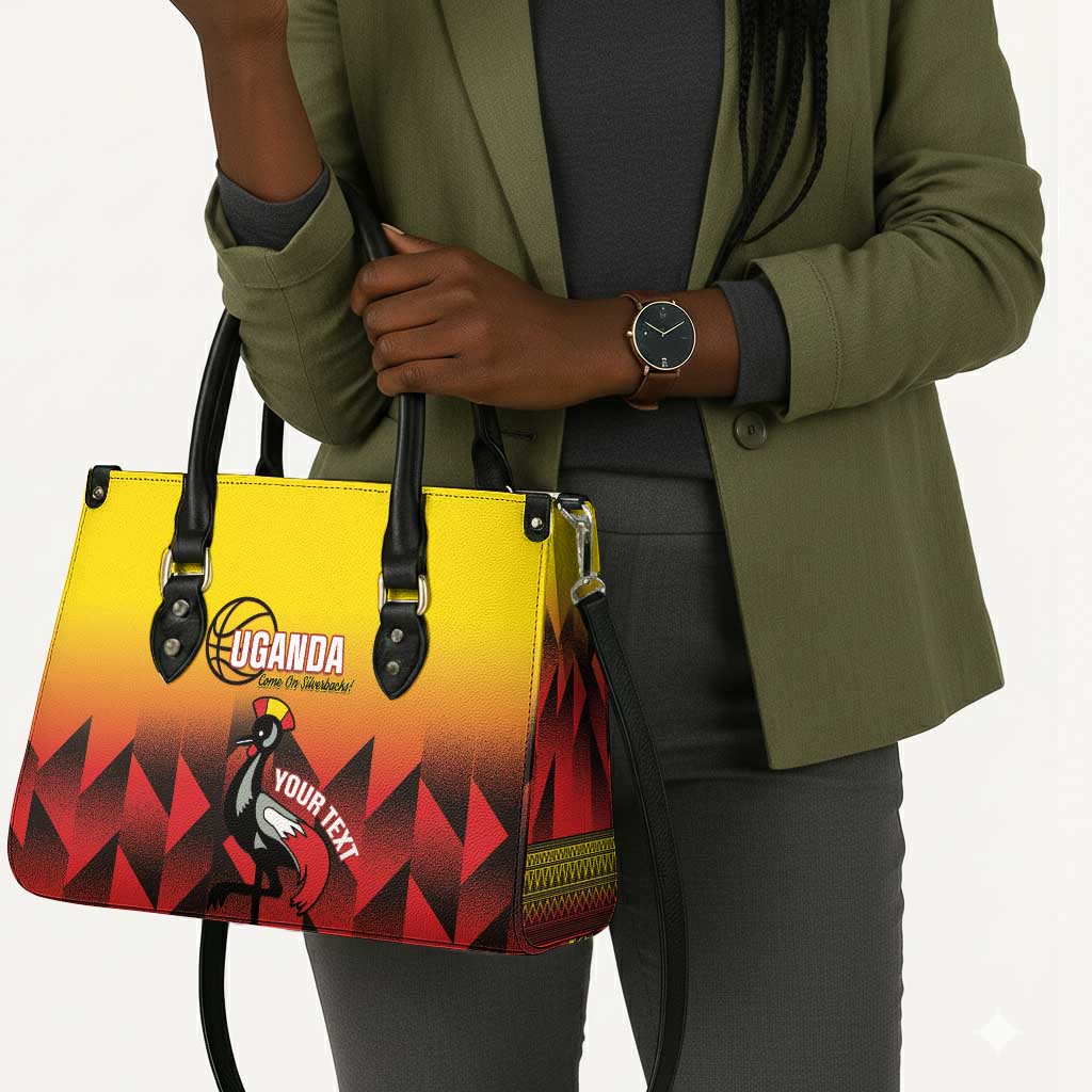 Uganda Basketball Custom Leather Bag Come On Silverbacks African Pattern