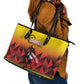 Afro Basketball Custom Uganda Leather Tote Bag Come On Silverbacks African Pattern - African Pride