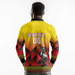 Afro Basketball Custom Uganda Long Sleeve Polo Shirt Come On Silverbacks African Pattern - African Pride