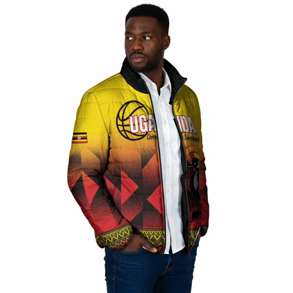 Uganda Basketball Custom Padded Jacket Come On Silverbacks African Pattern