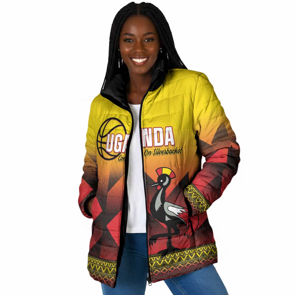 Uganda Basketball Custom Padded Jacket Come On Silverbacks African Pattern