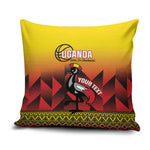 Uganda Basketball Custom Pillow Cover Come On Silverbacks African Pattern