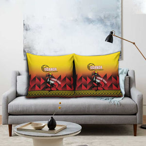 Uganda Basketball Custom Pillow Cover Come On Silverbacks African Pattern