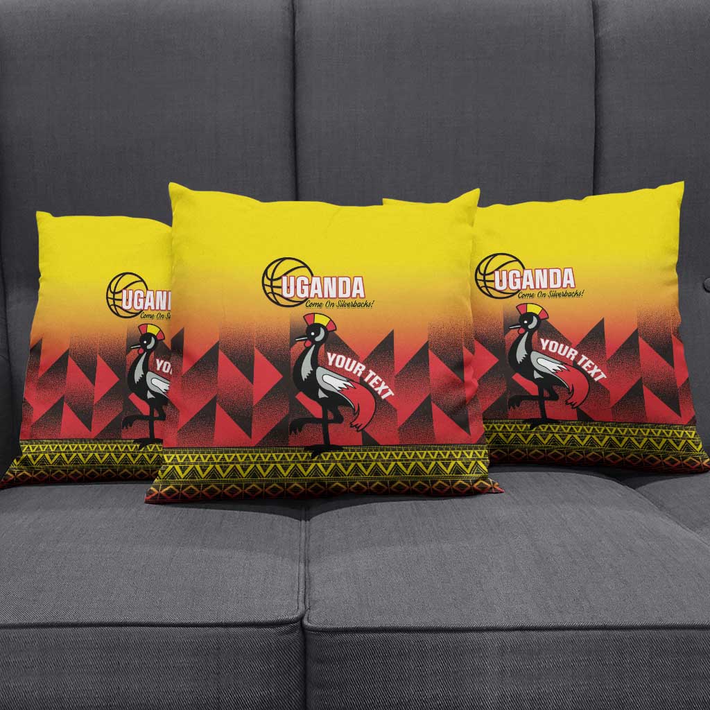 Uganda Basketball Custom Pillow Cover Come On Silverbacks African Pattern
