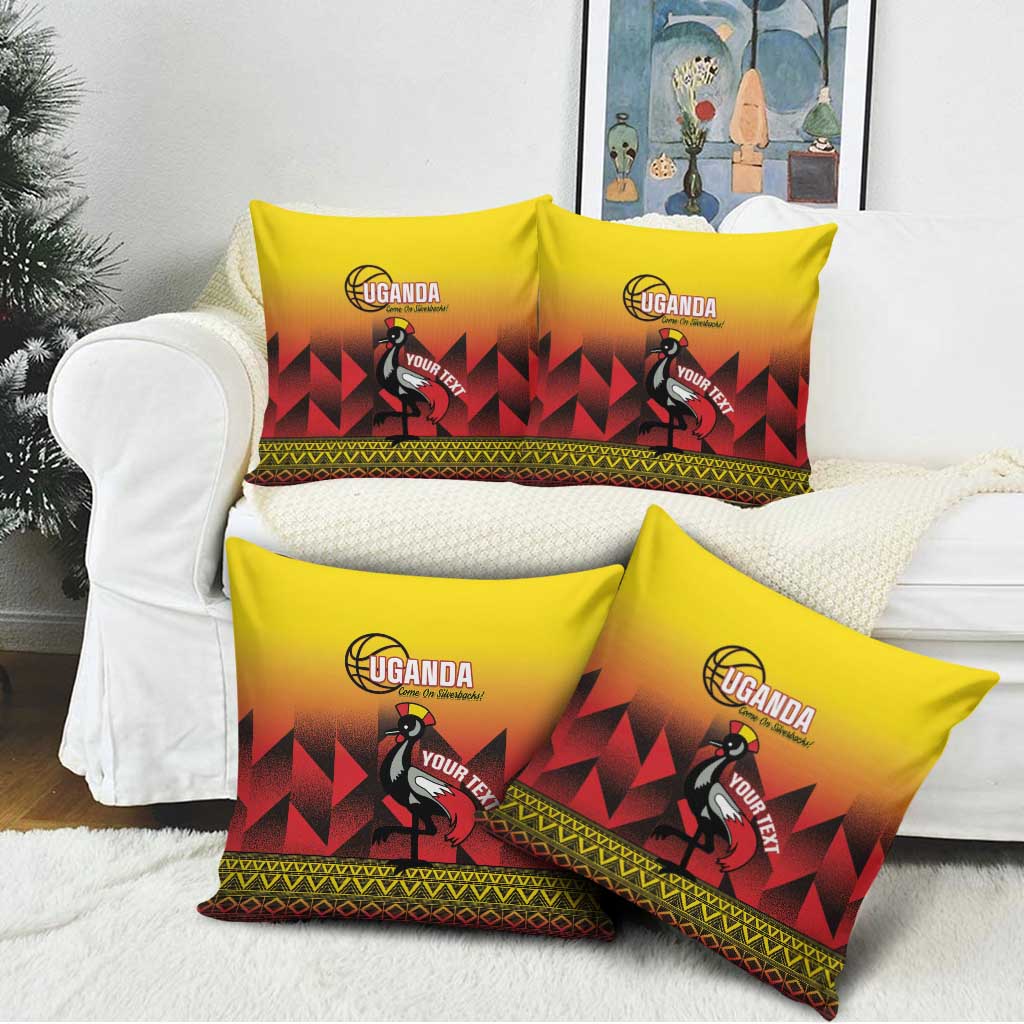Uganda Basketball Custom Pillow Cover Come On Silverbacks African Pattern