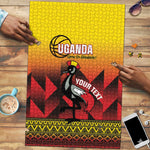 Uganda Basketball Custom Puzzle Come On Silverbacks African Pattern