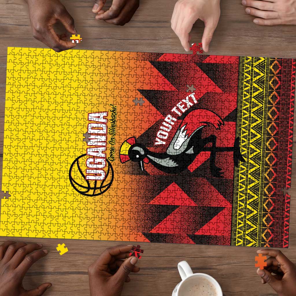Uganda Basketball Custom Puzzle Come On Silverbacks African Pattern
