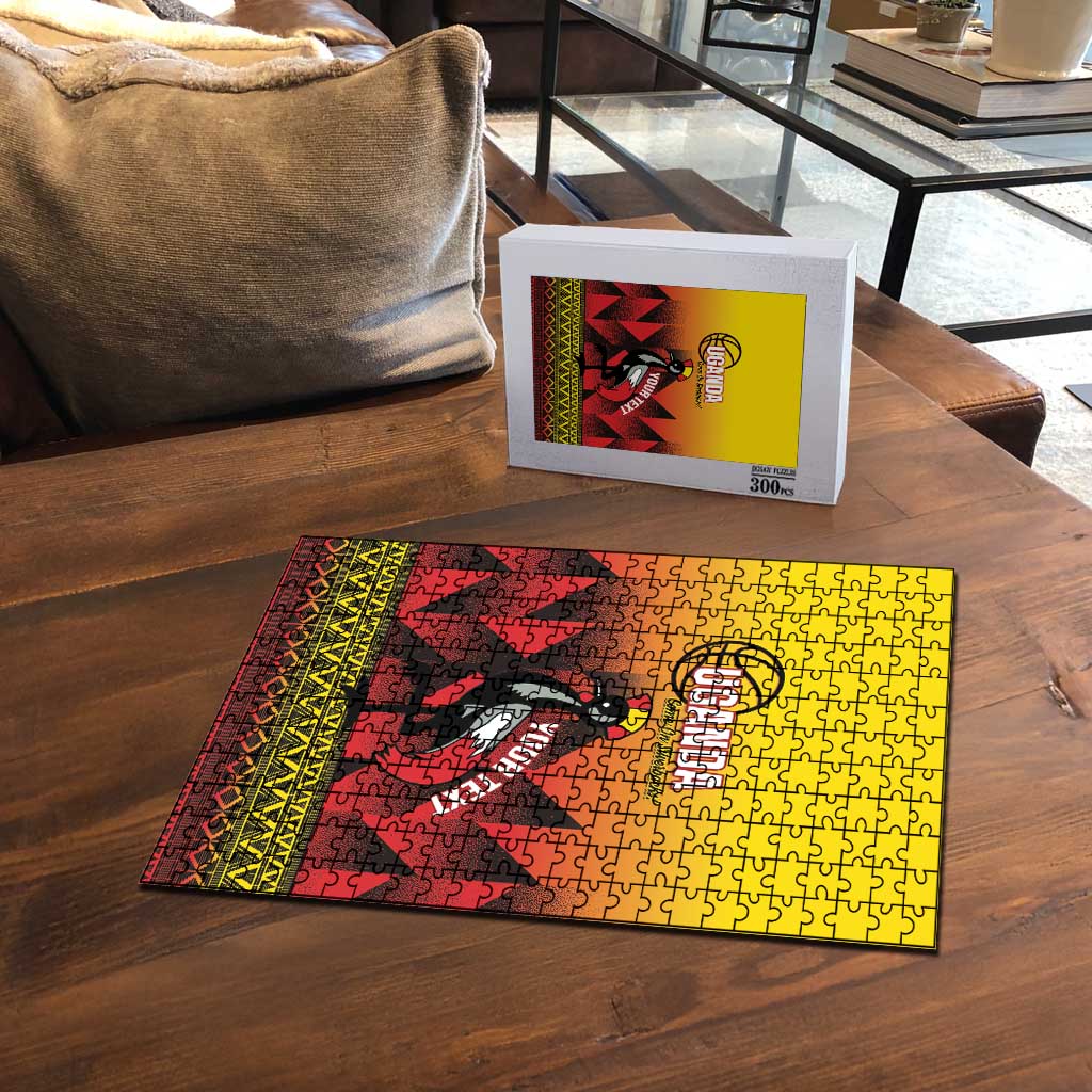 Uganda Basketball Custom Puzzle Come On Silverbacks African Pattern