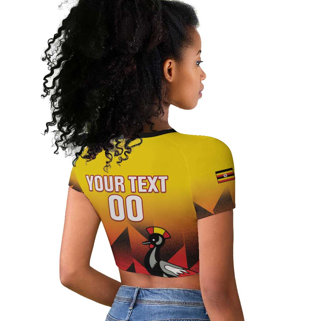 Afro Basketball Custom Uganda Raglan Cropped T shirt Come On Silverbacks African Pattern - African Pride