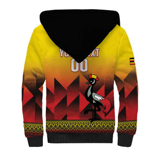 Afro Basketball Custom Uganda Sherpa Hoodie Come On Silverbacks African Pattern - African Pride