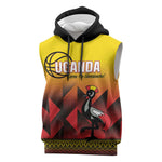 Afro Basketball Custom Uganda Sleeveless Hoodie Come On Silverbacks African Pattern - African Pride